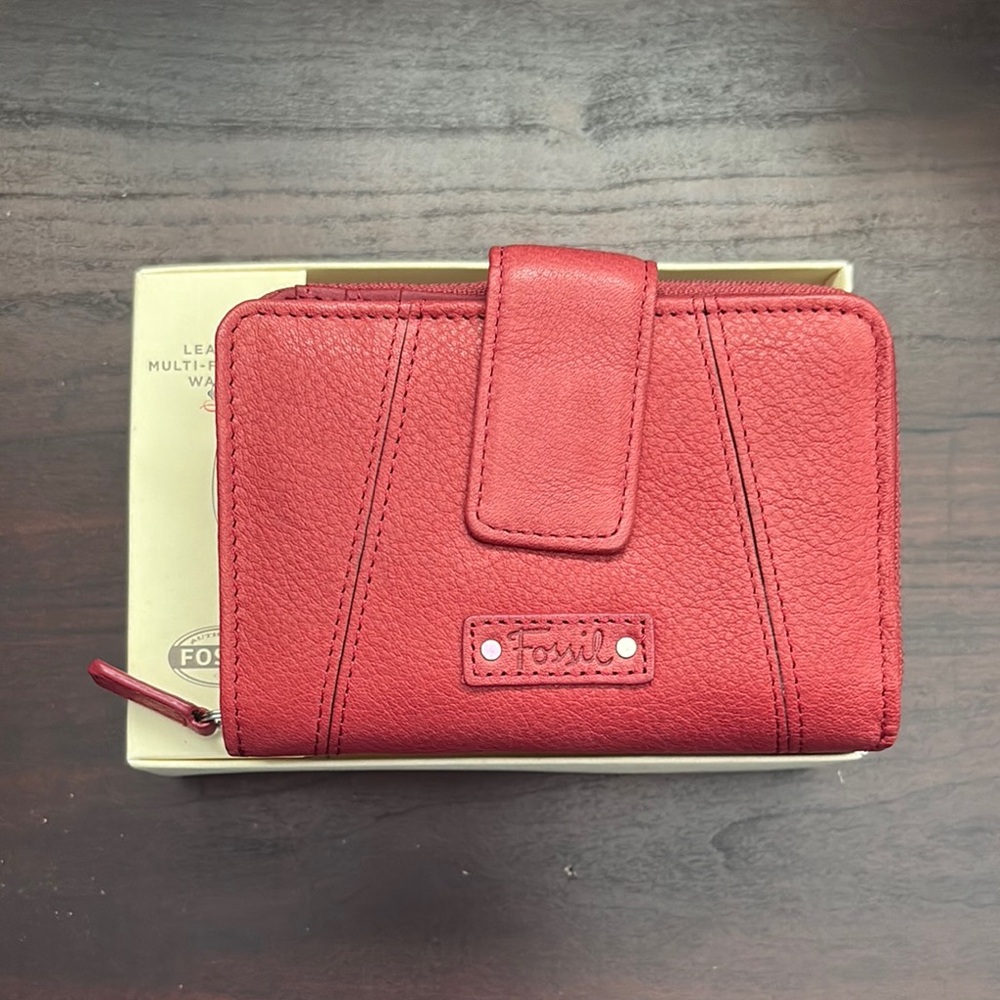 Fossil Red Leather Wallet